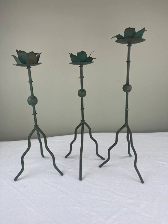 Trio di portacandele scultorei – Metal, Vintage (photo 2 of 12)