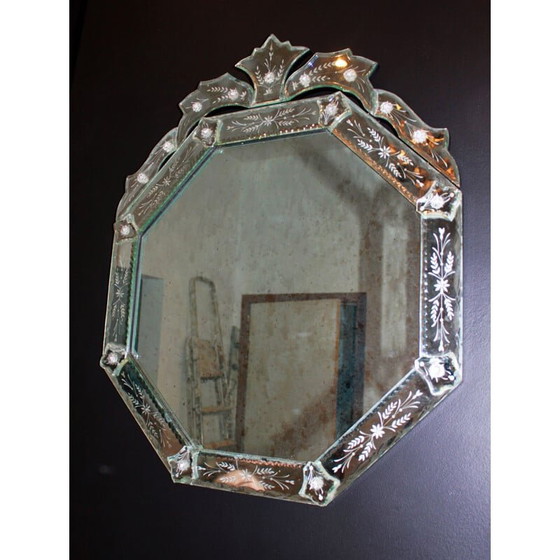 Image 1 of Vintage octagonal Venetian mirror