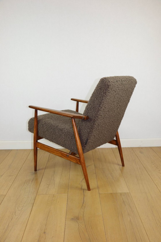 Image 1 of Armchair 'Lis', 1970s brown chocolate brown boucle design by Henryk Lis - 2 pieces available
