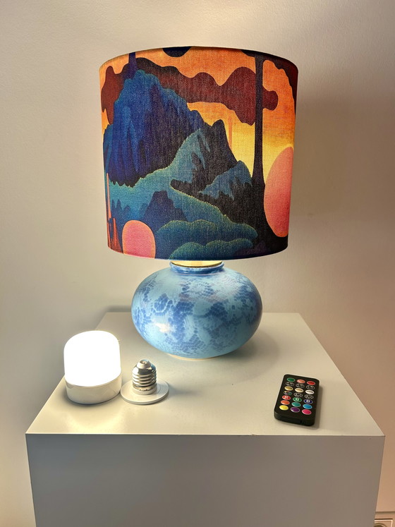 Image 1 of Lampada sferica Space Age di Scheurich - Ceramiche della Germania Ovest - realizzata con un vaso vintage riciclato