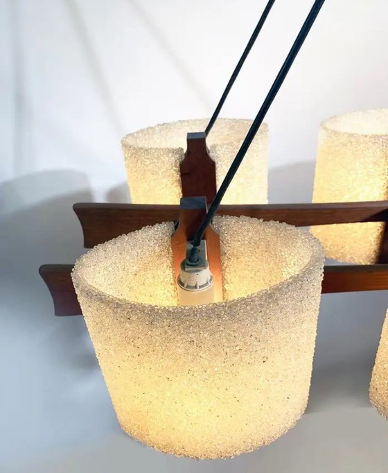 Image 1 of Lampadario scandinavo vintage, 6 luci, 1960