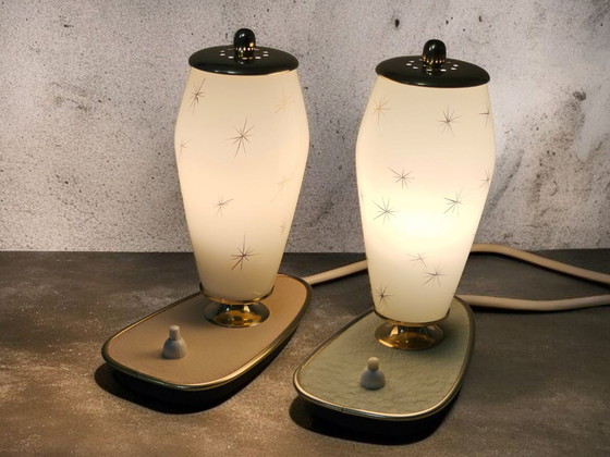 Image 1 of Pair of extremely rare bedside lamps / table lamps, 1950s