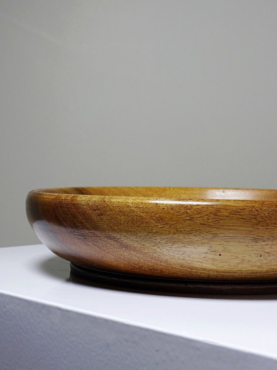 Image 1 of Coupe en bois teck ou acacia, vintage artisanat années 70-2000
