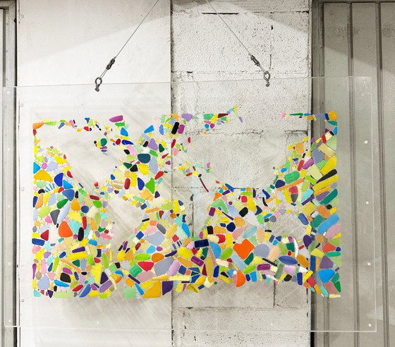 Image 1 of Large expressionist composition on Plexiglas