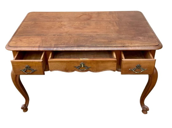 Image 1 of Platte bureau in Louis XV-stijl met 3 lades