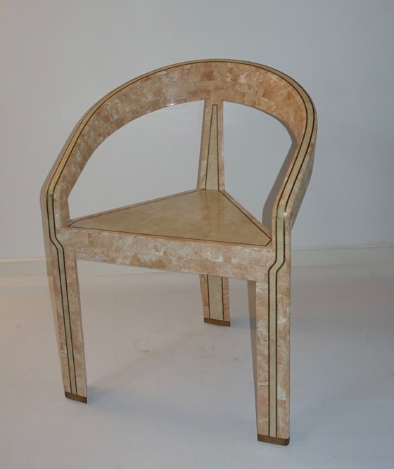 Image 1 of Conjunto de dos sillas Triancolori estilo Maitland Smith, década de 1970