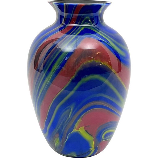 Vase vintage en verre de Murano par Ottavio Missoni, Italie 1980