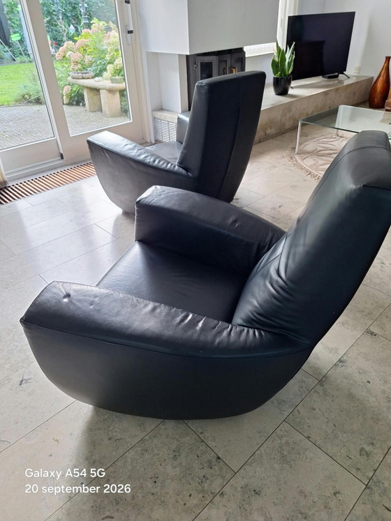 3 Label Longa Gerard van den Berg Armchairs, Label Van den Berg, Leather, Black (photo 4 of 5)
