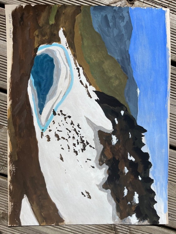 Image 1 of Gouache op natuurpapier. 40x30cm