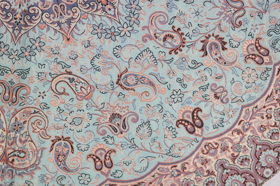 Image 1 of Oriental Handmade Tablecloth, Very Finely Crafted from Silk Threads, 100 x 100 cm