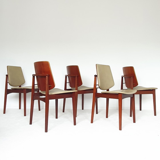 Image 1 of 5 vintage Arne Hovmand Olsen stoelen