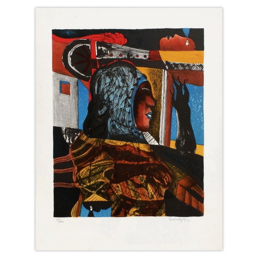 Javier AREVOLO Femme Litografia firmata 1975