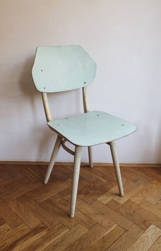 Set di 6 sedie da pranzo TON | Finitura originale color pastello | 1964 – Wood (photo 25 of 46)