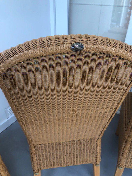 Image 1 of 4 chaises de salle à manger, Lloyd Loom, naturel