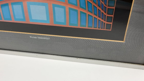 Image 1 of Victor Vasarely, Composición óptica, década de 1950, impresión offset, enmarcada