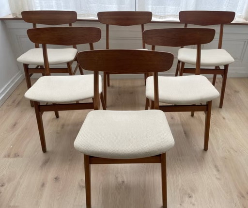 Set of 6 Findahl Moss Ball Dining Chairs 50s Danish Design – eetkamerstoelen, Wood