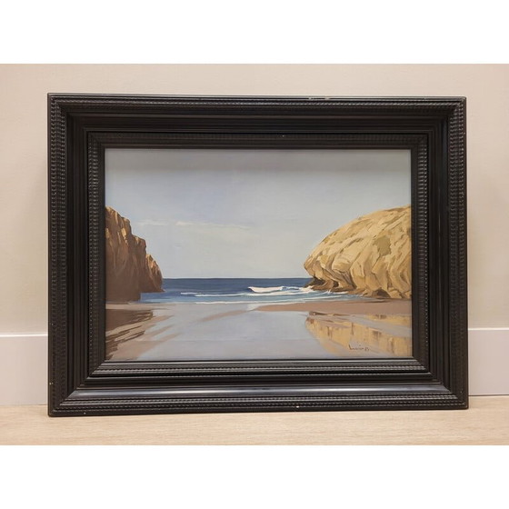 Image 1 of Vintage painting "Spanish seascape", 1970s