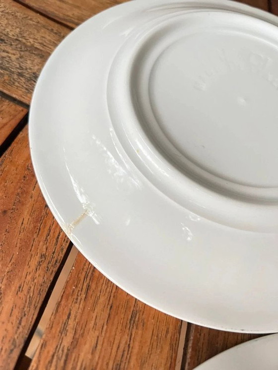 Image 1 of Set of 6 TRECI Italy dessert plates - Hand-painted porcelain vintage cherries