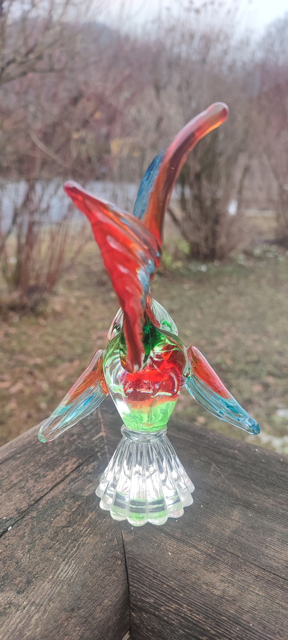 Image 1 of Hahn aus mundgeblasenem Glas im Murano-Stil