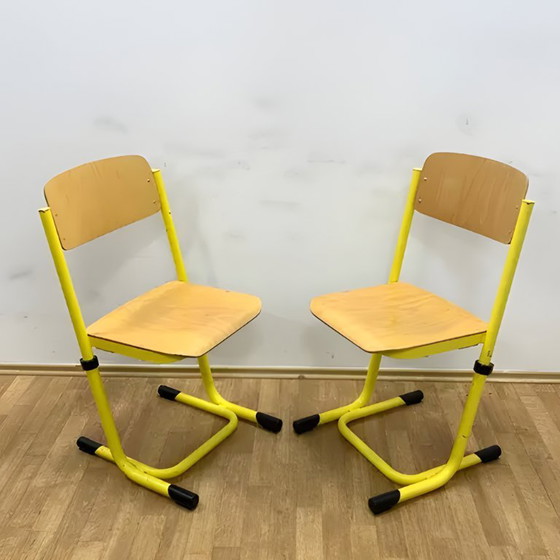 Image 1 of Retro Chairs, Metal & Veneer, 1980s (Set of 2)