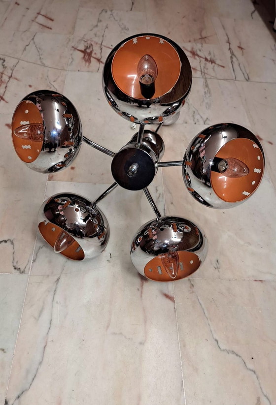 Lámpara de techo SPACE AGE, Iluminación, Metal, Cromo, Naranja (foto 6 de 12)