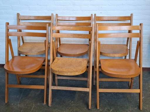 6 chaises pliantes vintage