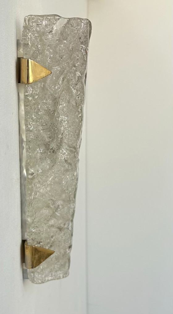 Image 1 of Lampada da parete vintage Hillebrand, ottone e vetro di Murano, Germania 1960