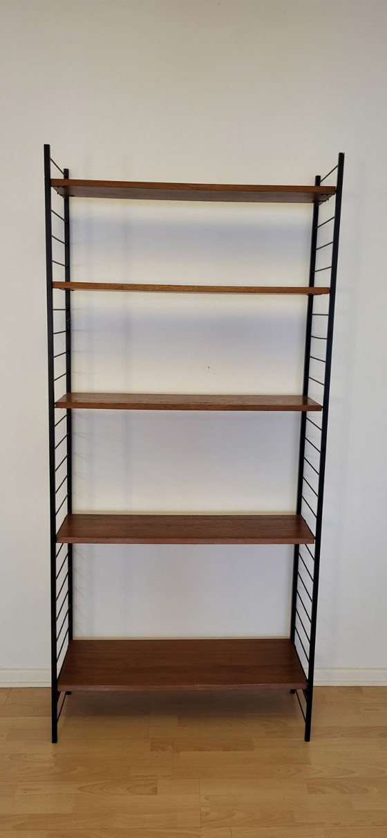 Scaffali a muro STRING - WHB 1960/1970, STRING WHB, Legno, Metallo, Marrone, Mid Century Modern (foto 9 di 9)