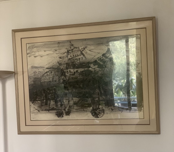 Viatcheslav "Slava" SAVELIEV (1944–2013) – Il Cavallo di Troia (1989) – Dipinti e disegni, Paper, Wood (photo 2 of 15)