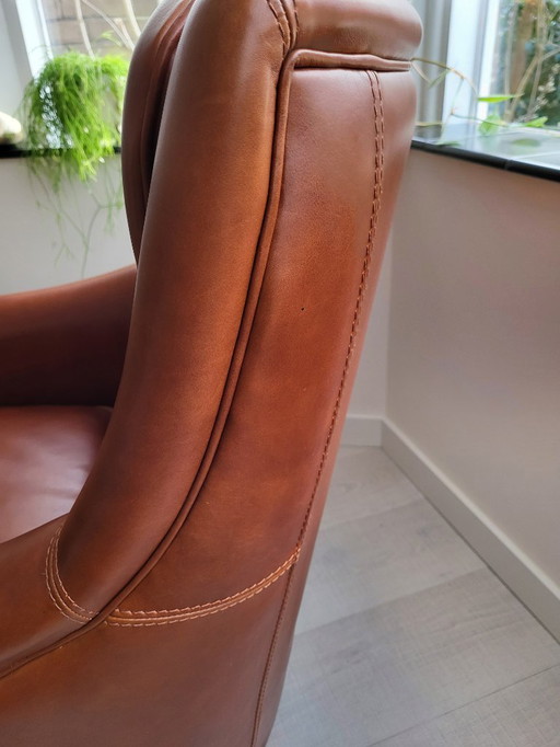 Fauteuil en cuir par Mulleman