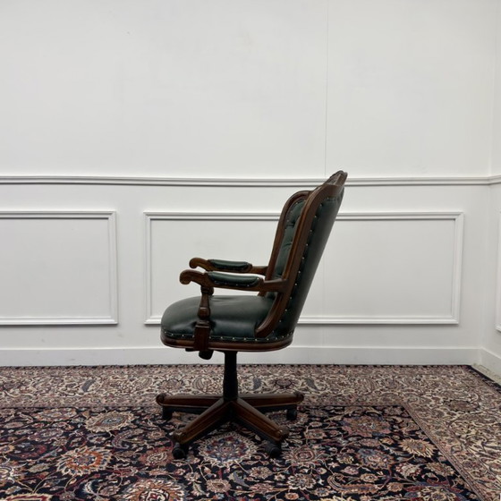 Silla de oficina Chesterfield verde – Sillas de oficina, Leather, Metal (photo 3 of 8)