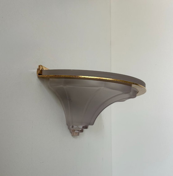 Image 1 of Coppia di applique in vetro e ottone, Francia, 1960