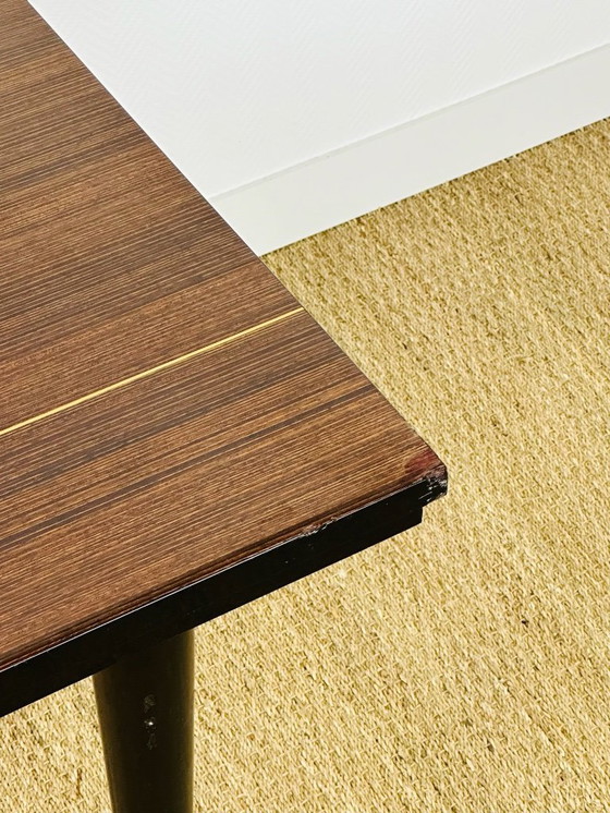 Image 1 of Uitschuifbare modernistische eettafel van Macassar ebbenhout, 1950