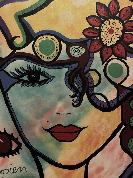 Beautiful and Cheerful Painting by Josien Broeren – schilderijen tekeningen, Canvas (photo 2 of 5)
