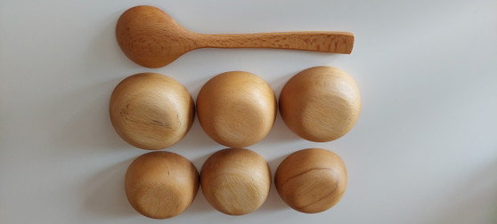 Image 1 of Set di arachidi in legno vintage, anni '60