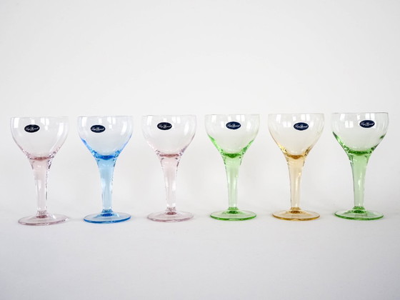 Image 1 of Set dessertkommen, Italiaans design, jaren 70, vervaardigd door Luigi Bormioli.