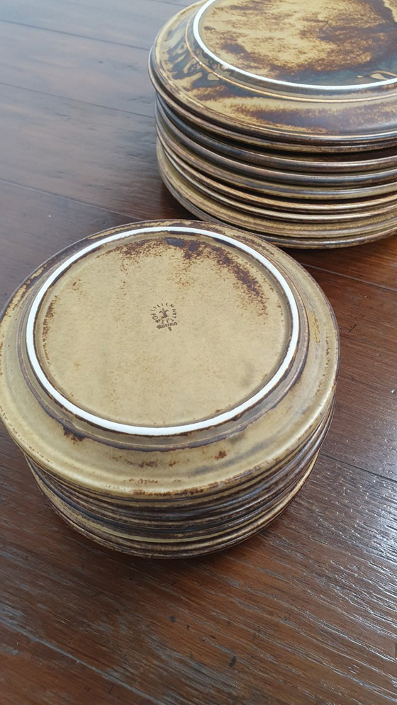 Image 1 of Vaisselle vintage 50pcs assiettes LILIEN PORZELLAN Autriche Caroline série Umbra brutaliste