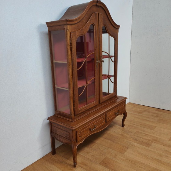 Image 1 of Vintage Queen Ann kast vitrinekast buffetkast servieskast