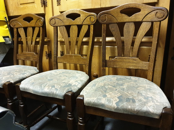 Image 1 of 6 eiken eetkamer stoelen 