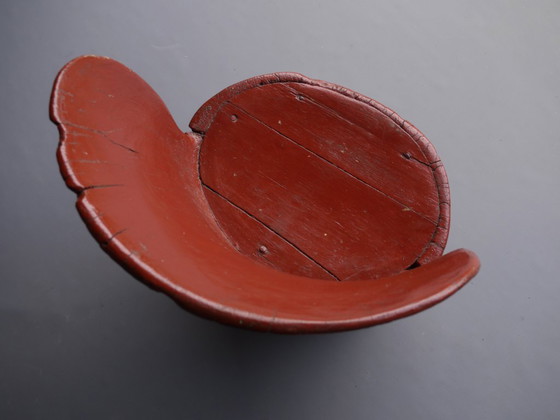 Image 1 of Antieke Scandinavische houten Kubbestol stoel