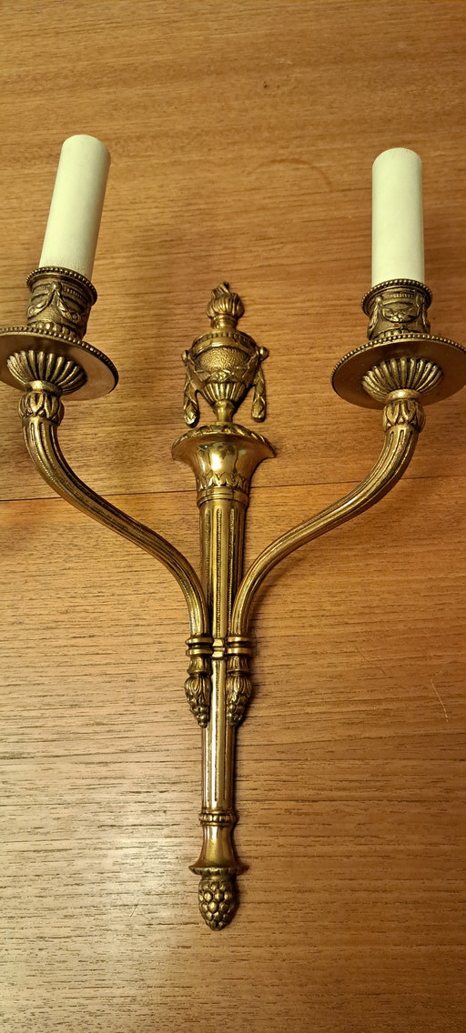 Bronze Wall Lamps – Set of 3, Retro Vintage 70s