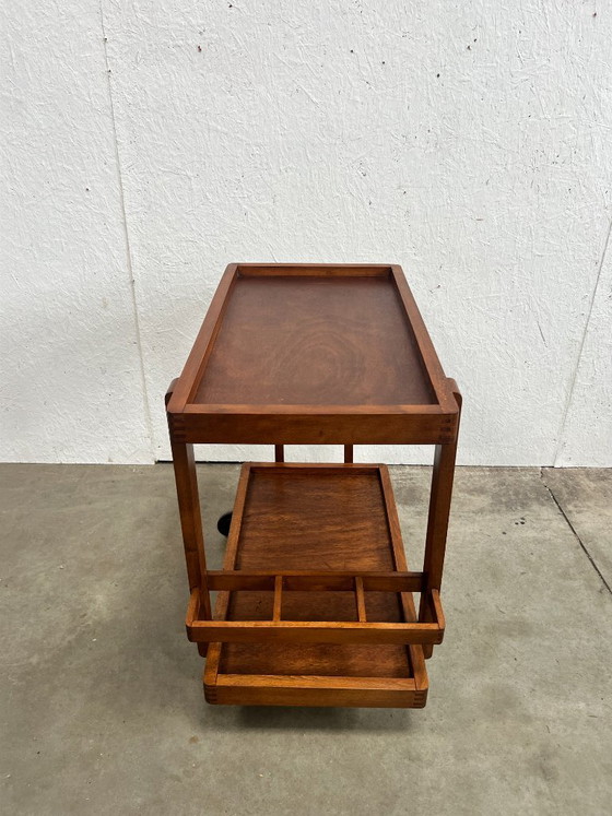 Vintage Wooden Trolley / Bar Cart, Amsterdam School (photo 12 of 21)