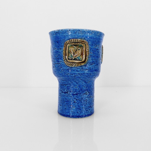 Rimini Blu ceramic mug vase by Aldo Londi for Bitossi Italy 1970