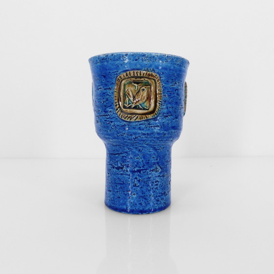 Image 1 of Vase mug en céramique Rimini Blu par Aldo Londi pour Bitossi Italie 1970