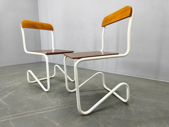 Image 1 of Set of 4 Bauhaus Cantilever Chairs, Tubular Steel, Germany 1930s