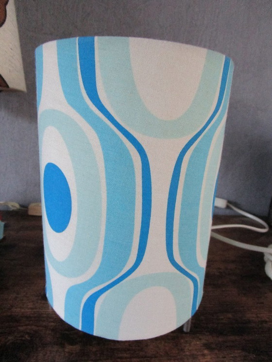 Image 1 of Vintage fabric design lamp 22 cm blue/white