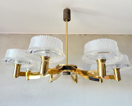 Lampadario Vintage XL Hillebrand – Glass, Metal (photo 5 of 16)