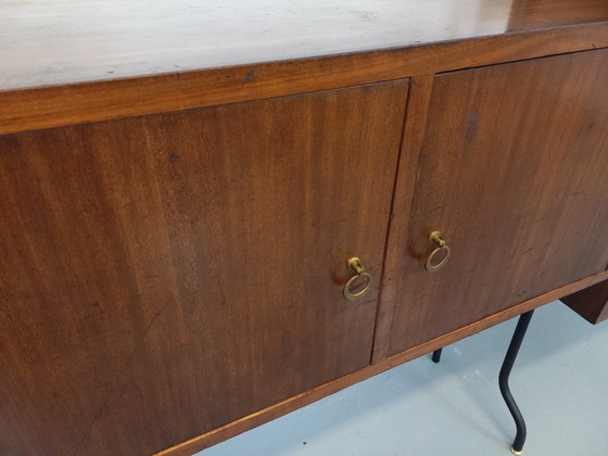 Image 1 of Libreria doppia componibile vintage italiana in legno e metallo degli anni '60