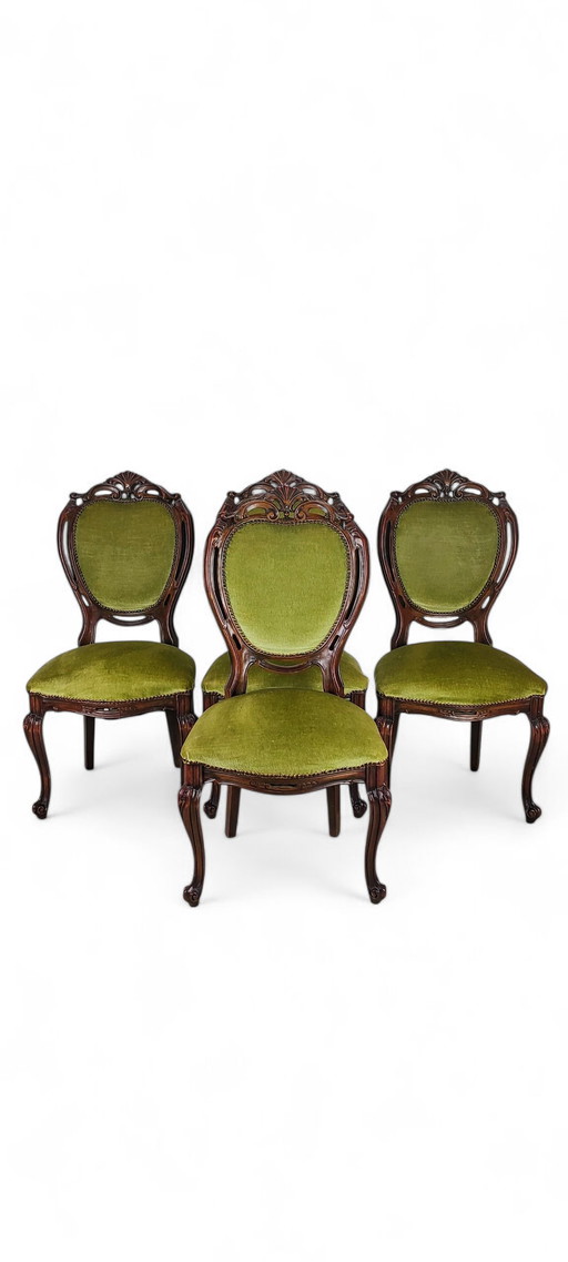 Barok eetkamerstoelen mahonie hout 