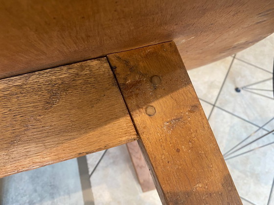 Image 1 of Round coffee table in solid oak, circa 1950